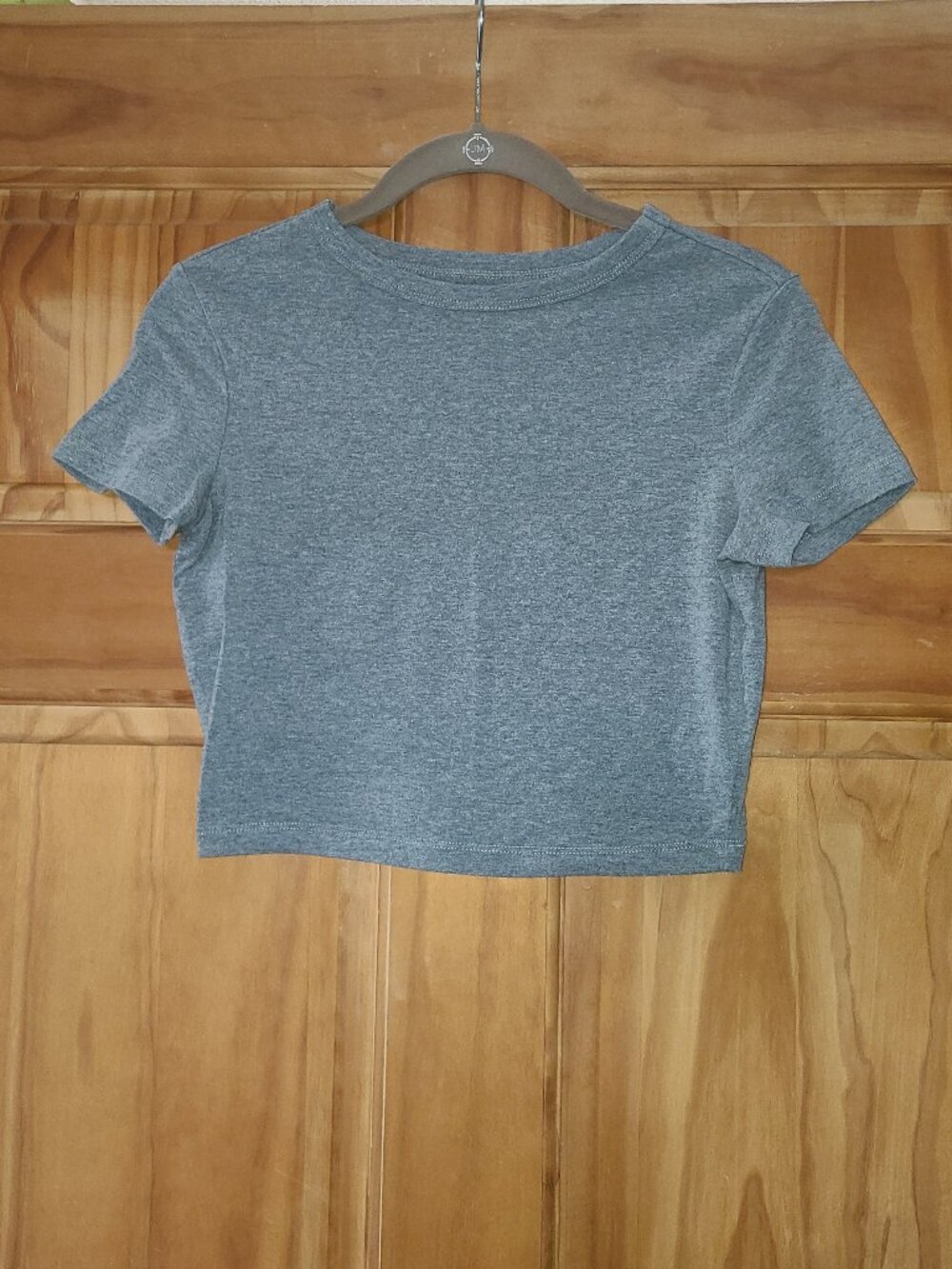 wild fable Gray Short Sleeve Cropped Shirt